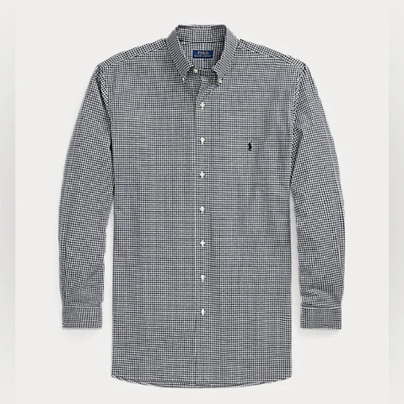 Polo Ralph Lauren button shit slim fit Gingham Stretch Poplin Shirt - Picture 1 of 11